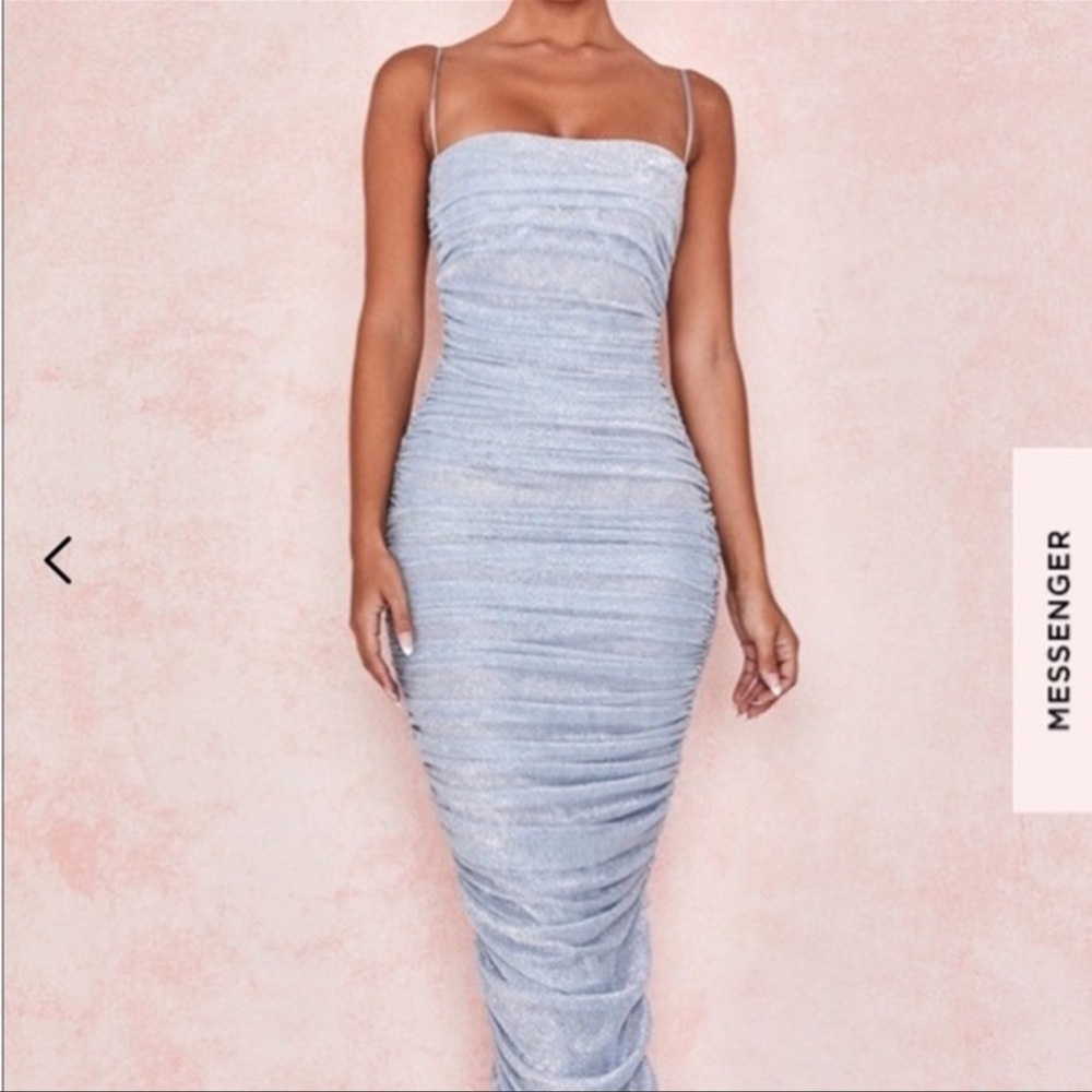House of CB Blue Iridescent Maxi Dress